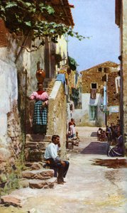 Sokak sahnesi, Taormina, Sicilya, İtalya, c1923 by Unbekannt