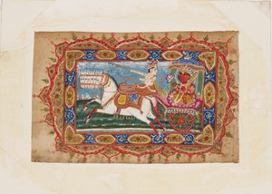 Güneş Tanrısı Surya, yedi atın çektiği bir arabada, 19. yüzyılın başlarında by Unbekannt