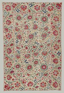 Suzani: perde veya yatak örtüsü, yaklaşık 1800. by Unbekannt