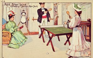 Red Star Line yolcu gemisinde masa tenisi, 1907. by Unbekannt