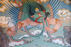 Bin Buda Tapınağı Dashang Kagyu Ling cemaati Boyama Garuda, La Boulaye, Fransa by Unbekannt