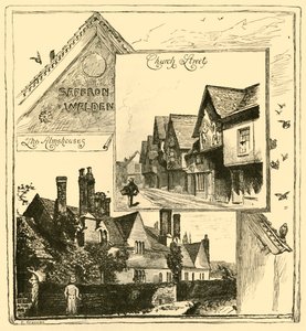 Almshouses, Audley End ve Church Street, Saffron Walden, 1898. by Unbekannt