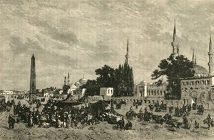 At-Meidan - Antik Hipodrom - Theodosius Sütunu ile, Konstantinopolis, 1890. by Unbekannt