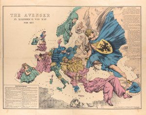 Yenilmez: 1877, 1876-1877 için Alegorik Bir Savaş Haritası. by Unbekannt