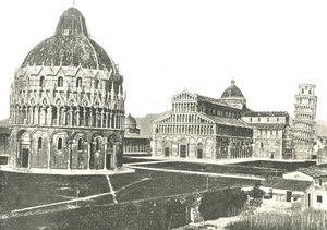 Vaftizhane, Katedral ve Eğik Kule, Pisa, İtalya, 1895. by Unbekannt