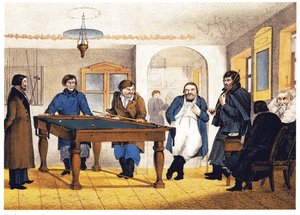 Bilardo Salonu, 19. Yüzyıl Başı. by Unbekannt