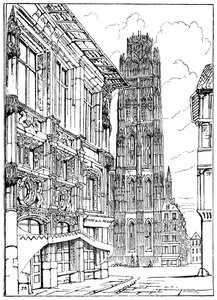 Katedral Kulesi, Rouen, 1835 1900 by Unbekannt