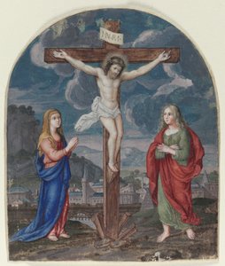 Çarmıha Gerilme: Bir Dua Kitabından Kesilen Minyatür, c. 1540-1550. by Unbekannt