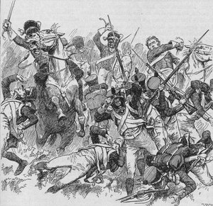 Ejderhalar, Uzun, Parıldayan Kılıçlarıyla Vurarak İlerliyor, 1902 by Unbekannt