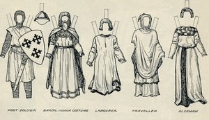 İngiliz Kostümü Galerisi: Erken Plantagenet Zamanlarında Elbise Türleri, c1934 by Unbekannt
