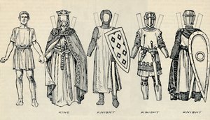 İngiliz Kostümü Galerisi: Erken Plantagenet Zamanlarında Elbise Türleri, c1934 by Unbekannt