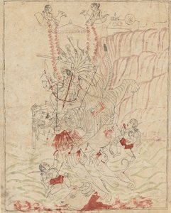 Bufalo Şeytanını Öldüren Tanrıça Durga, Mahisha Mahishasur Mardini, Ka. 1760. by Unbekannt