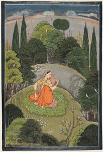 Kaybolmuş Sevgilisini Merakla Bekleyen Kahraman Utka Nayika, c. 1760-1765. by Unbekannt
