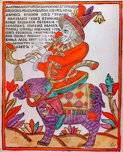 Soytarı Farnos the Red Nose, Lubok baskısı, 18. yüzyıl by Unbekannt