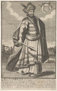 Sağ elinde bir asa ile ayakta duran Kamboçya Kralı, M.Ö. 1670-1700. by Unbekannt