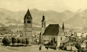 Liebfrauenkirche ve St Andreas Kilisesi, Kitzbühel, Tirol, Avusturya, c1935. by Unbekannt