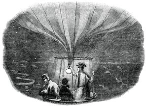 1836, 1886 geceleri Liege üzerinden geçen Nassau balonu by Unbekannt