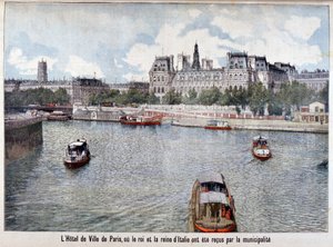 Seine Nehri ve Hotel de Ville, Paris, 1903 by Unbekannt