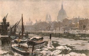 Thames: Şiddetli Bir Kış, c1900. by Unbekannt