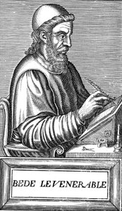 Saygıdeğer Bede c673-735, Anglo-Sakson ilahiyatçı, bilgin ve tarihçi, c1584 by Unbekannt