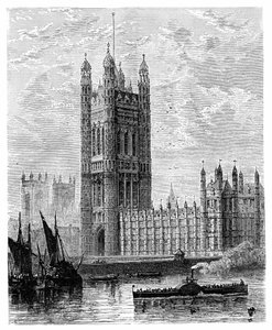 Victoria Kulesi ve Parlamento Binaları, Londra, 1900 by Unbekannt