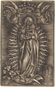 İki Melek Tarafından Taçlandırılan Bakire, c. 1500. by Unbekannt