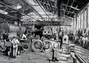 Baldwin Lokomotif Fabrikalarının yapım atölyesi. by Unbekannt