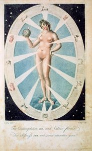 Astrolojik sembollerle kadın formu, 1790 by Unbekannt