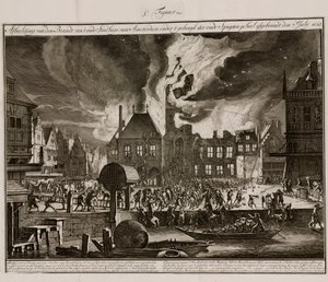 Amsterdam'ın eski belediye binasında yangın, Hollanda, 7 Temmuz 1652 by Unbekannt