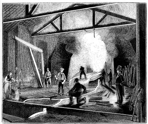 Dökümhane veya dökümhane, Butterley Ironworks, Derbyshire, 1844 by Unbekannt