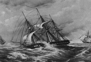 Fırkateyn Kreiser ve Amerika kıyılarındaki sloop Ladoga, 1900