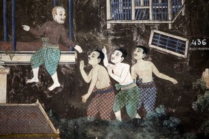 Gümüş pagoda bileşik duvarlarının içi, Reamker