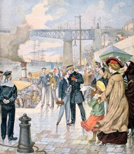 Borda gemisinin dönüşü ve Fistots gemisine biniş, Brest, Fransa, 1902 by Unbekannt