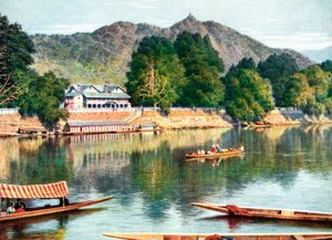 Jhelum nehri ve kulüp binası Srinagar, Hindistan, 20. yüzyılın başlarında by Unbekannt