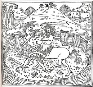 Theseus ve Centaur, Plutarch: Paralellerin Yaşamları, 1491, 1917 by Unbekannt