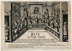 Bu, İyi Kral Louis XIV. King, halka açık bir dinleyici kitlesi veriyor, 1668. by Unbekannt