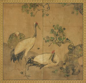 Bir ağacın altında üç turna, Edo dönemi, 1615-1868. by Unbekannt