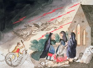 Mezarlıkta üç cadı, c1790s by Unbekannt