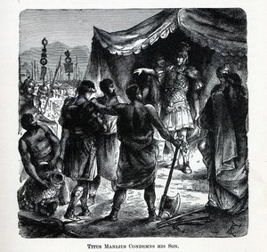 Titus Manlius Oğlunu Kınadı, 1882 by Unbekannt
