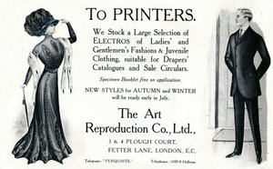 Yazıcılara - Art Reprodüksiyon Co., Ltd reklamı, 1909. by Unbekannt