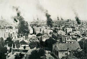 Trajik Hafta 1909, manastır yangını. "La Actualidad" dergisinde yayınlanan resim. Barselona, ​​İspanya by Unbekannt