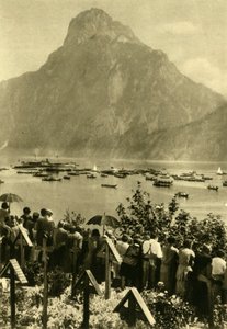 Traunstein ve Traunsee, Yukarı Avusturya, c1935. by Unbekannt