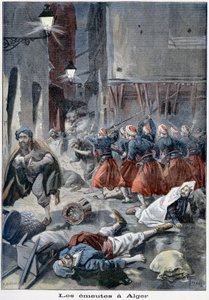 Yahudi karşıtı ayaklanmalar sırasında sokakları boşaltmaya çalışan birlikler, Cezayir, Cezayir, 1898 by Unbekannt