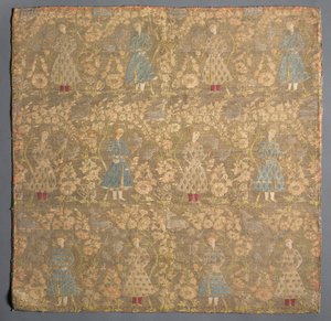 Gül çalıları arasında şahinlerle dimi dokuma, 1650-1699. by Unbekannt