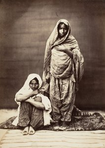 İki Hintli Kadın, Bir Oturan, 1860
