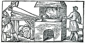 Bir fırında çekişi artırmak için körük kullanma, 1540 by Unbekannt