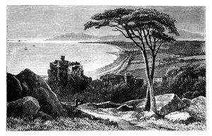Uzaktan Killiney-Bray Head ile Victoria Kalesi, İrlanda, c1888 by Unbekannt