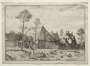 Brabant ve Campine Köylerinden Görünüm: Sürülü Çobanlar, c. 1559. by Unbekannt