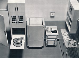 H.M.V. tarafından tasarlanan bir mutfağın görünümü. Ev Aletleri, 1938 by Unbekannt