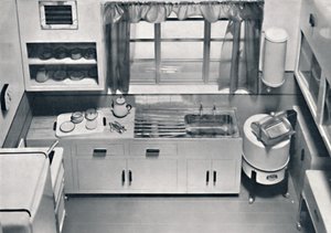 H.M.V. tarafından tasarlanan bir mutfağın görünümü. Ev Aletleri, 1938 by Unbekannt